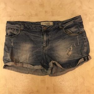 Charlotte Russe Distressed Denim Shorts